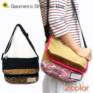 ショルダーバッグ アネロ ジェオメトリック柄キャンバスショルダーバッグ | 