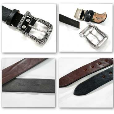 ベルト メンズ 通販ディープゾーン栃木レザーベルト、彫刻のような馬蹄型のピューターバックルのベルトです日本製 |  | 01