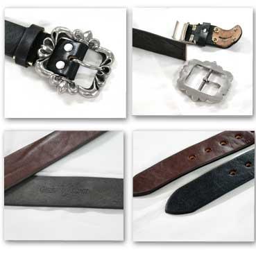 ベルト メンズ 通販ディープゾーン栃木レザーベルト、リリィーをモチーフにしたレクタングルピューターバックルのベルトです日本製10P1 |  | 01