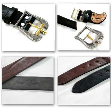 ベルト メンズ 通販ディープゾーン栃木レザーベルト、金色部分が真鍮の馬蹄型ピューターバックルのベルトです日本製 |  | 01