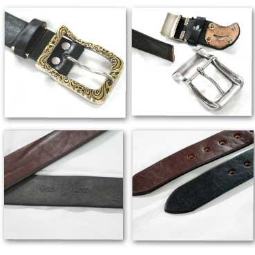 ベルト メンズ 通販ディープゾーン栃木レザーベルト、金色部分が真鍮のアラベスク柄馬蹄型ピューターバックルのベルトです日本製M |  | 01