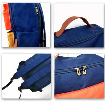 リュックサック アネロ バックパック デイバック キャンバス素材でポケットいっぱいな四角いリュックサック |  | 01