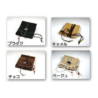 メンズ財布 レザーウォレット 通販ハンドメイドシルバーとビーズでネイティブな雰囲気のハンドメイド2つ折りのソフトなスエード二つ折り財布M |  | 02