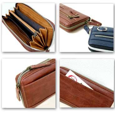 フェイクレザーラウンドファスナーベルトデザインロングウォレット長財布 アネロ　財布 アネロ |  | 01