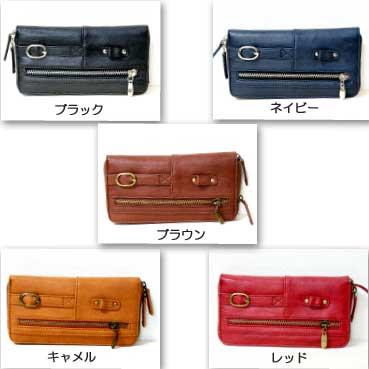 フェイクレザーラウンドファスナーベルトデザインロングウォレット長財布 アネロ　財布 アネロ |  | 02