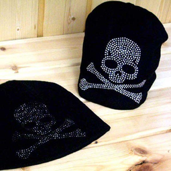 子供帽子 ドクロキッズ ラインストーンスカルドクロ ワッチキャップ | 