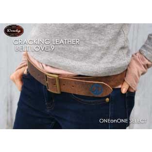 ベルト 革 ダディー  革 本革 メンズ カジュアル クラッキングLOVE９プリントベルトbelt 革 皮 レザー MEN'S 日本製 |  | 01