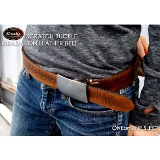 ベルト 革 ダディー  メンズ カジュアルバンドメイドで仕上げたバックルが激渋のグラデーションレザーベルト日本製 | 