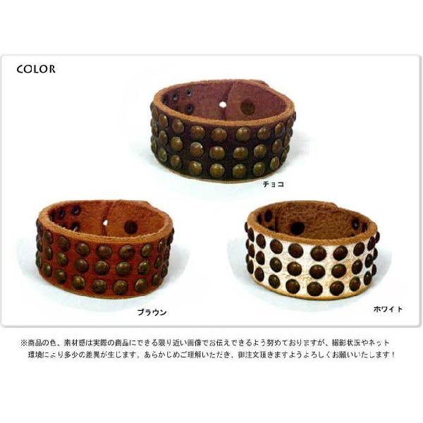 ブレスレット バングル 革小物ダディー ブラストレザーアンティーク調スタッズブレス日本製 |  | 02