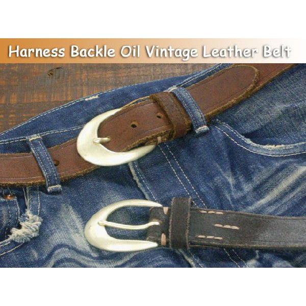 ベルト 革 ダディー  革 本革 メンズ カジュアル オイルビンテージレザーハーネスバックルベルト日本製 | 