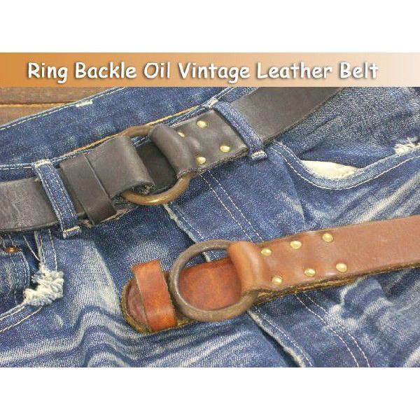 Dady/ベルト/革/本革/メンズMEN'Sカジュアル/オイルビンテージレザーリングバックルベルトbelt革皮レザービジネス/日本製 | 