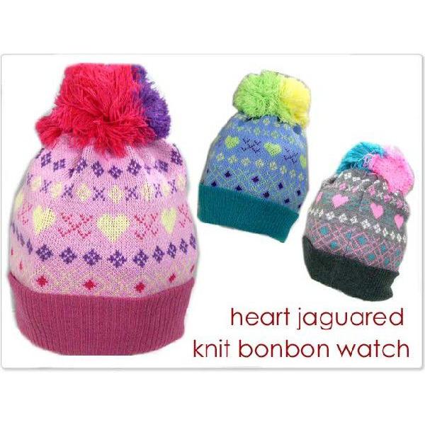 ハイゲージツートンボンボンニット帽Heart帽子 メンズ帽子 レディース帽子 ハット キャップ ニット帽 通販AWM | 