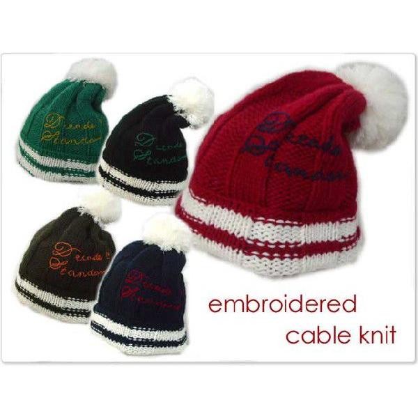 刺繍ロゴ入りボンボンニット帽帽子 メンズ帽子 レディース帽子 ハット キャップ ニット帽 通販 | 