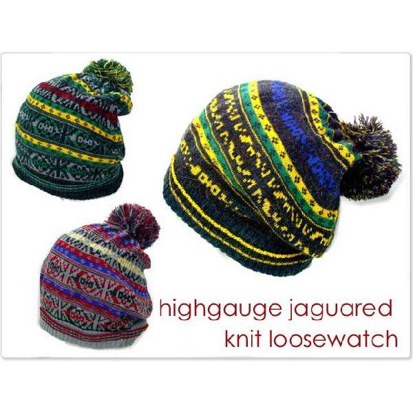 ハイゲージジャガードルーズニット帽帽子 メンズ帽子 レディース帽子 ハット キャップ ニット帽 通販 | 