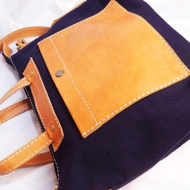 fes/フェス本革バッグ/キャンバス素材×牛革カウレザートートバッグ/ショルダーバッグ48077 |  | 03