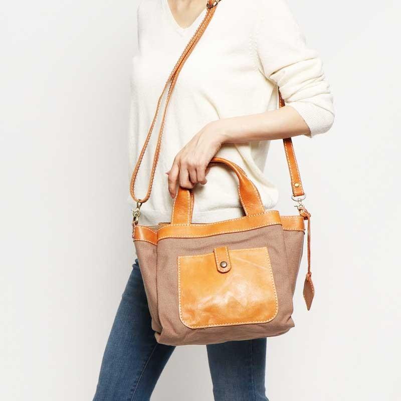 【fes】フェス　キャンバス素材×カウレザーショルダー/トートバッグ |  | 09