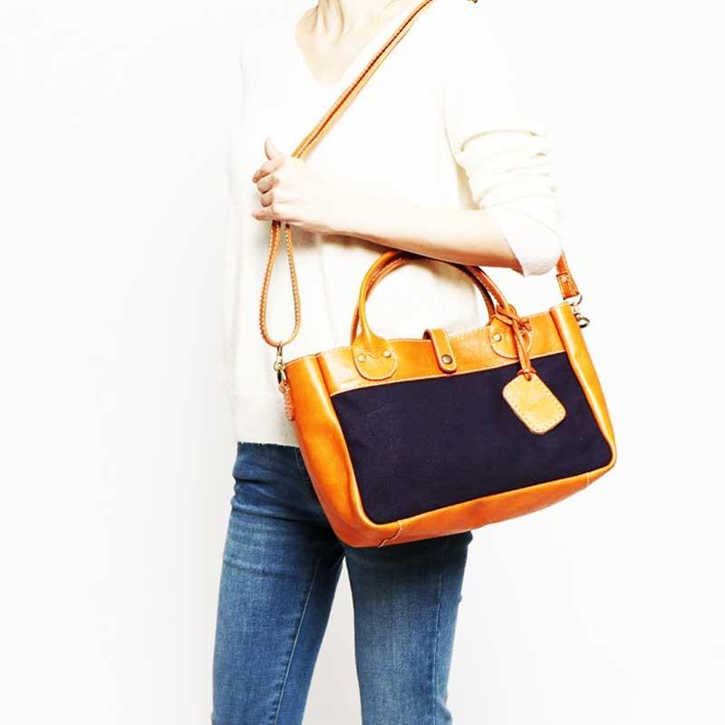 【fes】フェス　キャンバス素材×カウレザーショルダー/トートバッグ |  | 09