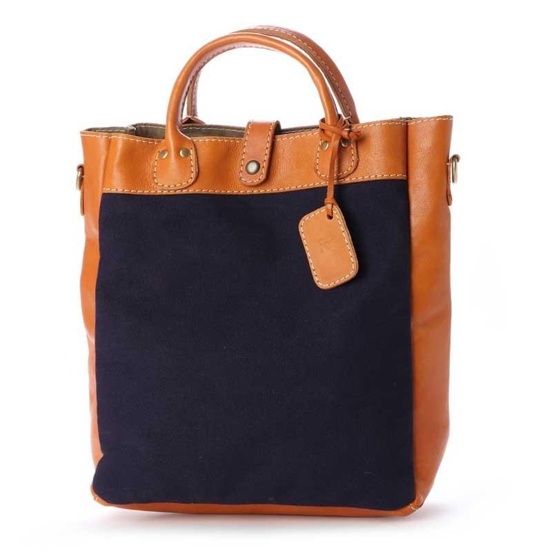 【fes】フェス　キャンバス素材×カウレザーショルダー縦型/トートバッグ |  | 03