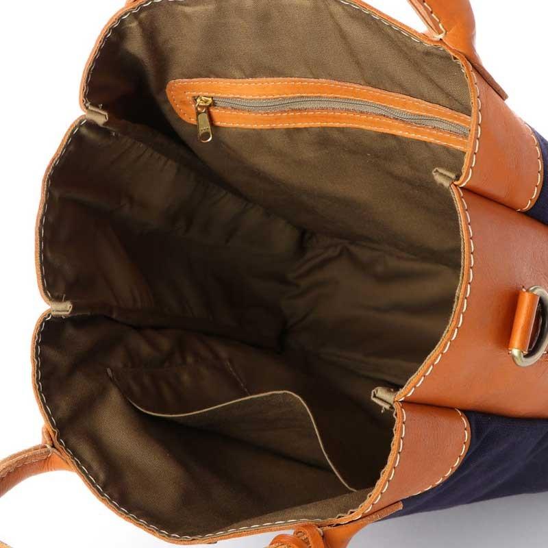 【fes】フェス　キャンバス素材×カウレザーショルダー縦型/トートバッグ |  | 06