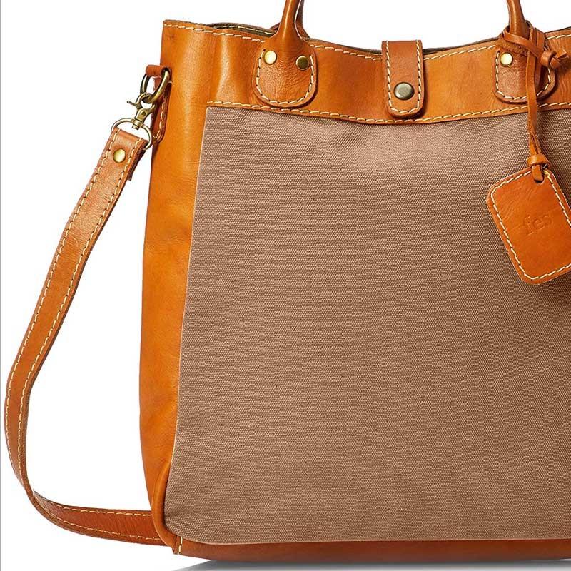 【fes】フェス　キャンバス素材×カウレザーショルダー縦型/トートバッグ |  | 08