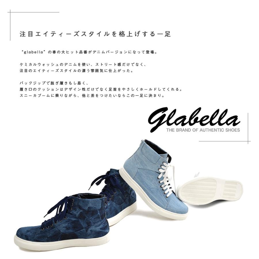 メンズ/靴/男性/シューズ/レースアップ/ブーツ/グラベラ/glabella/ハイカットスニーカー/メンズ/デニム/バックジップ/レースアップシューズ |  | 03