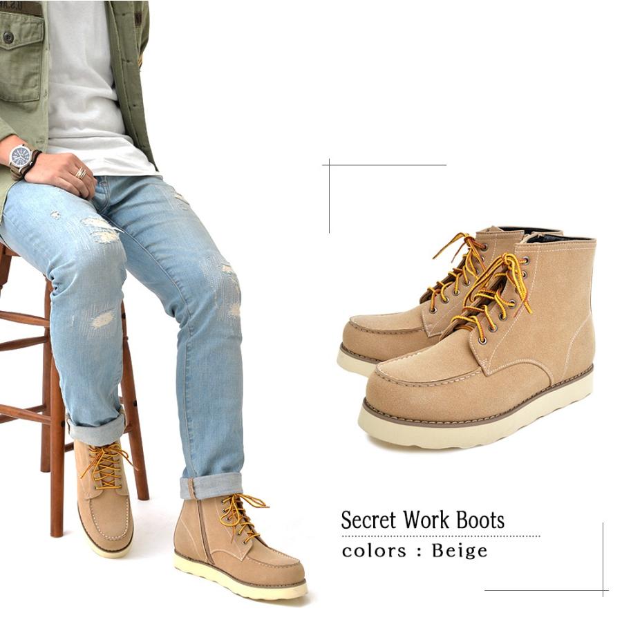 メンズ 靴 男性 シューズ ブーツ グラベラ PUレザー スエード レースアップ ワークブーツ シークレットブーツ |  | 05