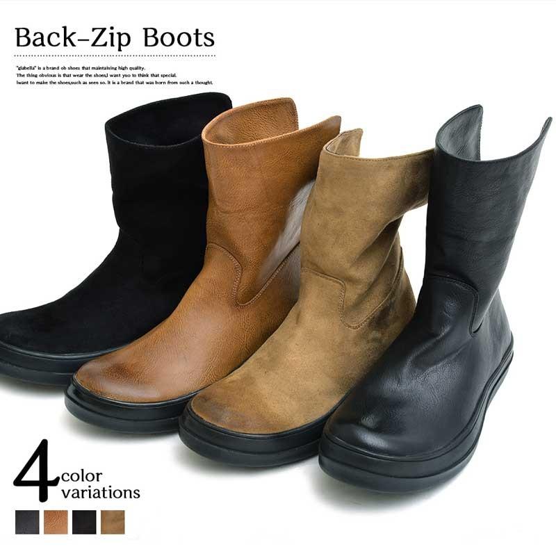 ONEonONE SELECT グラベラ glabella PUレザー バックジップ ロングブーツ | 