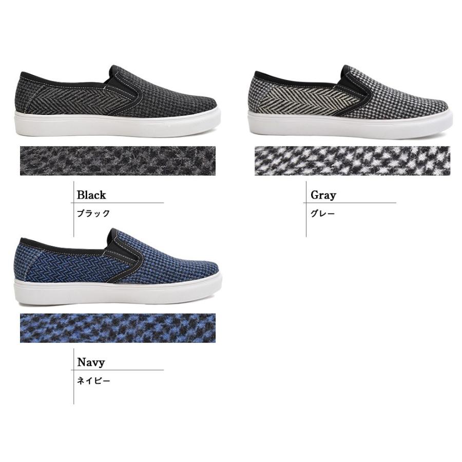 メンズ/靴/男性/シューズ/スリッポン/スニーカー/グラベラ/glabellaクレイジーパターンツイードスリッポンスニーカー |  | 01