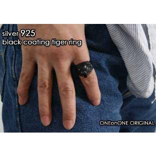 シルバー 925 スターリングシルバー アクセサリー リング 指輪 ブラックコーティングタイガーリングあす楽対応 | 