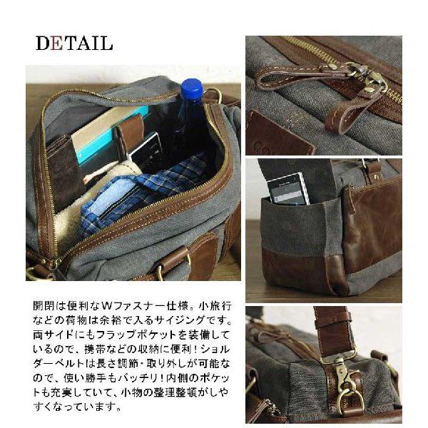 ゴイス 牛革×コットンキャンバス プルアップレザー 厚手のcanvas 2WAY BOSTON BAG GS04 |  | 01