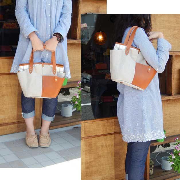 トートバッグ/リアン lienリネンとレザーの |  | 01