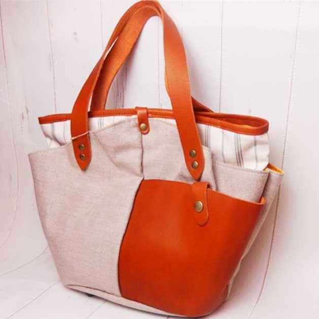 トートバッグ/リアン lienリネンとレザーの |  | 04