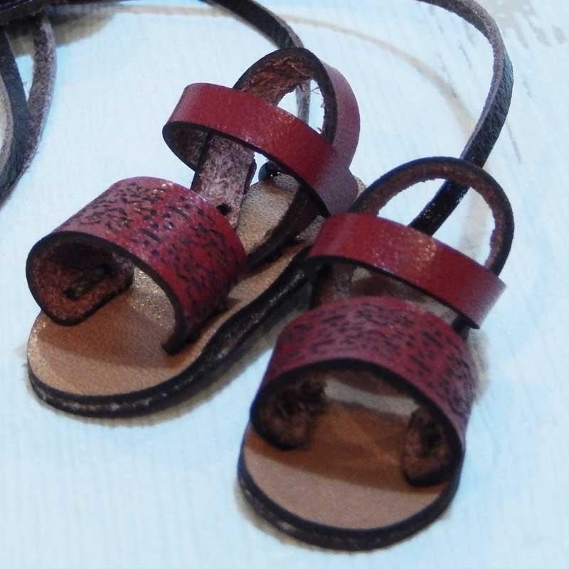 リアン ミニチュアハンドメイドレザーサンダルネックレス 牛革 日本製 |  | 03