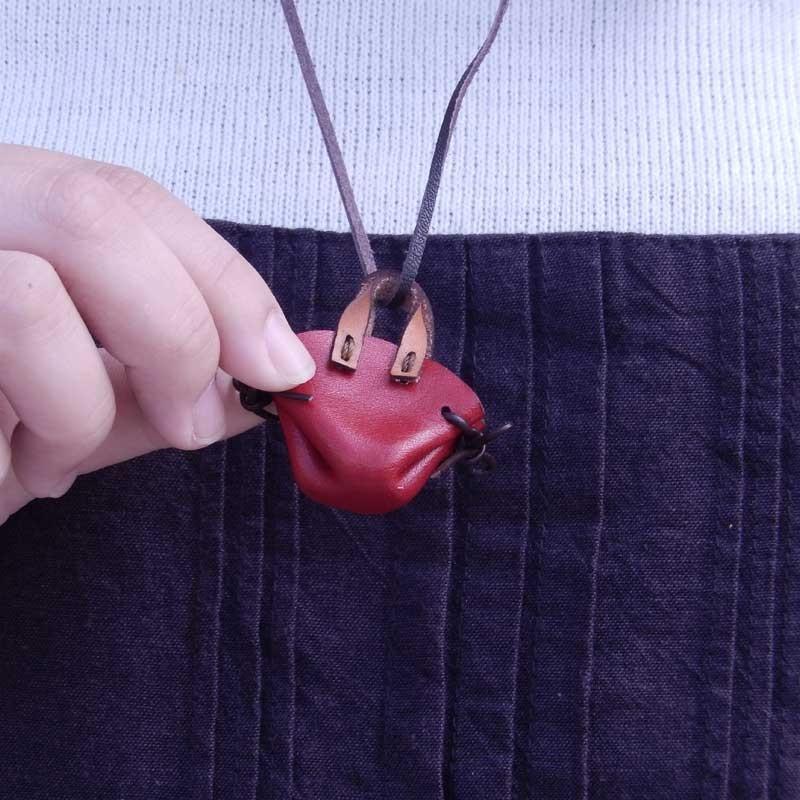 リアン ミニチュアハンドメイドレザーバッグネックレス 牛革 日本製 |  | 01