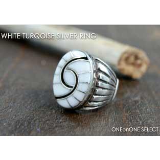 訳ありラス1 925シルバーとホワイトターコイズのネイティブなリング シルバーリング | 