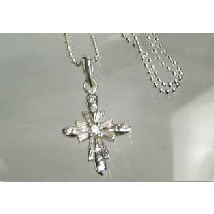 シルバー 925 スターリングシルバー ワンオンワンオリジナル９２５スターリングシルバージルコニア使いクロスペンダントあす楽対応 | 