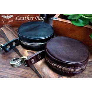 ウエストバッグ 革 ナチュラルレザー クイッター 鹿革ラウンドファスナー丸型ポーチ日本製 |  | 01