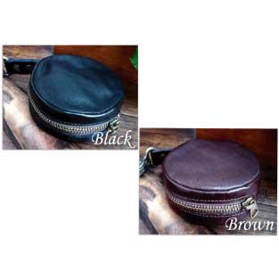 ウエストバッグ 革 ナチュラルレザー クイッター 鹿革ラウンドファスナー丸型ポーチ日本製 |  | 02