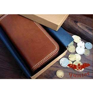 長財布 ロングウォレット 革 3色展開 クイッター オイルヌメ革Wステッチ長財布BOX付日本製 |  | 01