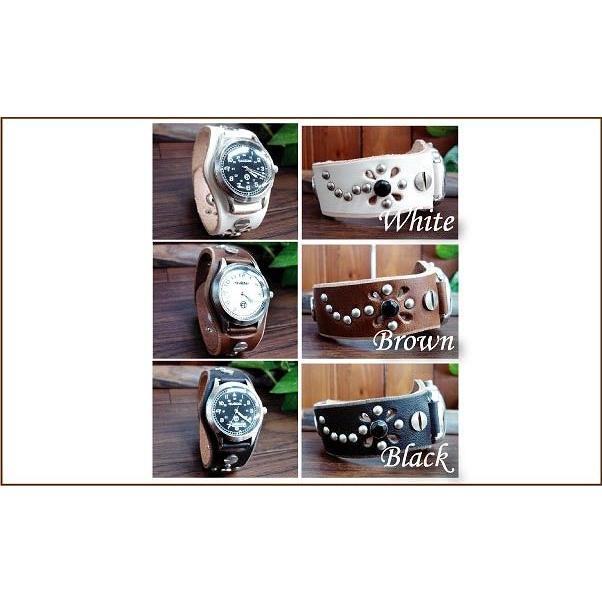 レザー腕時計 クイッター クイッタ― フラワースタッズウォッチ日本製 腕時計 通販 |  | 01