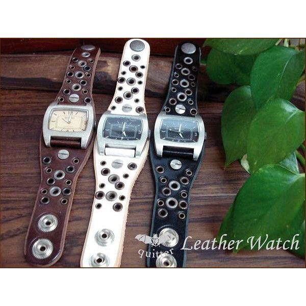 レザー腕時計 クイッター クイッタ― 3色MIXハトメウォッチ日本製 | 