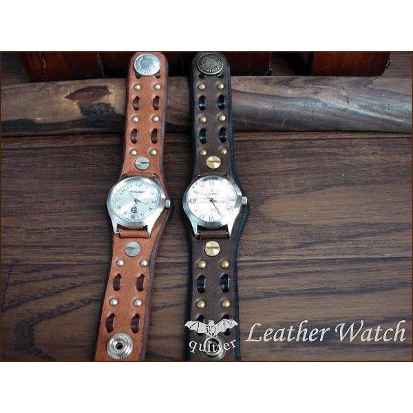 腕時計 通販 レザー腕時計 クイッター クイッタ― レザー通し×スタッズウォッチ日本製 | 