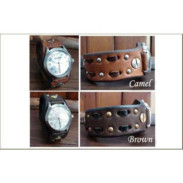 腕時計 通販 レザー腕時計 クイッター クイッタ― レザー通し×スタッズウォッチ日本製 |  | 01
