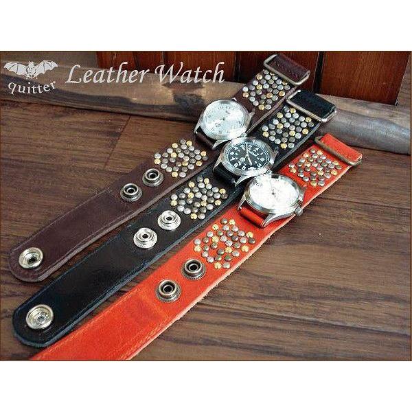 腕時計 通販 レザー腕時計 クイッター クイッタ― brプレススタッズウォッチ日本製 | 