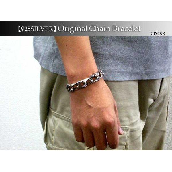 シルバー アクセサリー925シルバーオリジナルチェーンブレスレットcross | 
