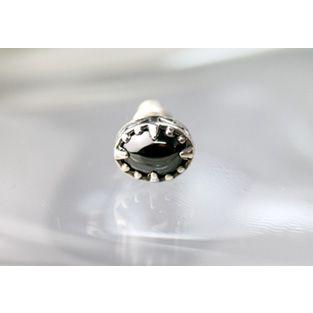 シルバー 925 スターリングシルバー ワンオンワンセレクトNo.2シルバーブラック石付きピアス |  | 01