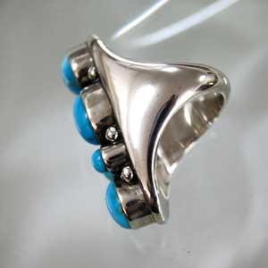 メンズアクセサリー シルバー通販 925シルバーとブルーターコイズタルトリング |  | 01
