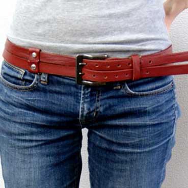 ベルト メンズ 通販ワンオンワン セレクト ２連柔らかレザーベルト 二つ穴ベルト | 