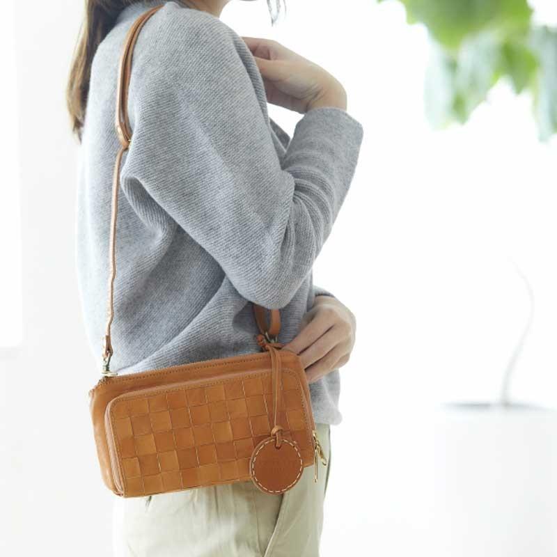 ズッケロフィラート(zucchero filato )本革 メッシュ 財布付き 一体型 ショルダー バッグ 牛革 財布 長財布 |  | 08