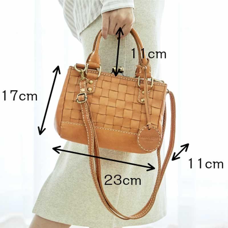 ガマ口メッシュハンドバッグ/ショルダーバッグ baqette バケット 本革 牛革 |  | 02